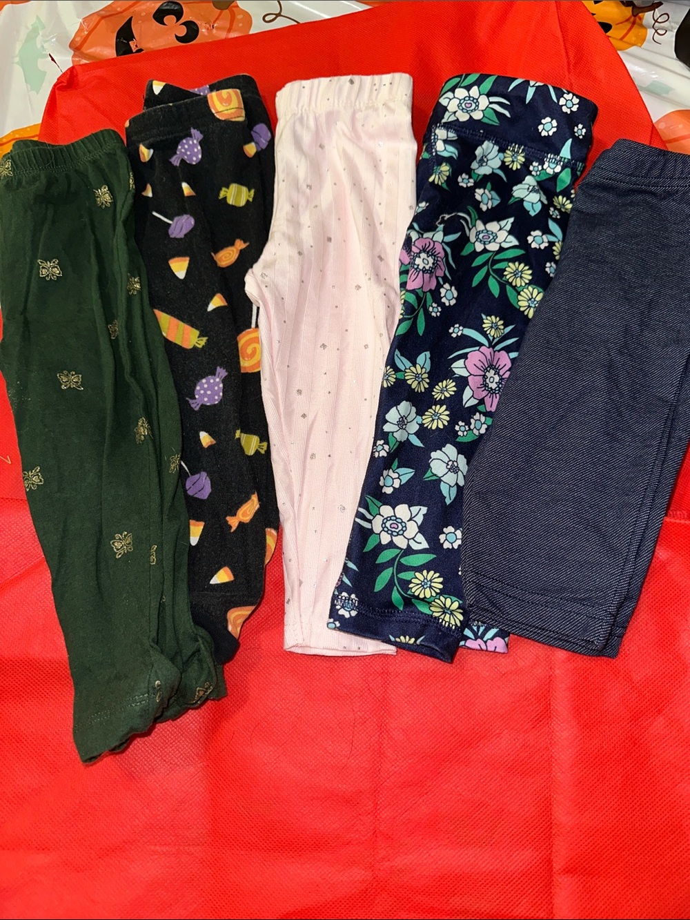 5 pair Kids Floral Navy & Multi-Color Bottoms Pack
